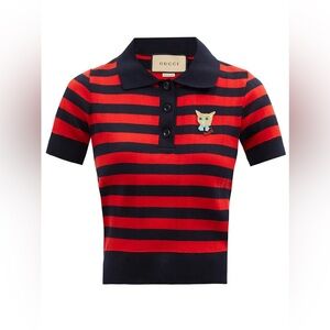 GuccStriped Polo Shirt  size M fits for S